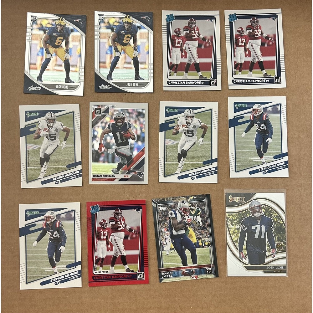 Panini Lot of 12 New England Patriots Football Cards Assorted cards (Z1)